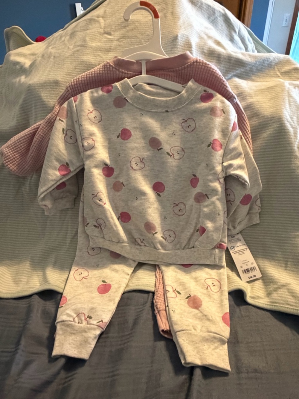 Carter's Gray and Pink Apple Print Toddler Matching Set